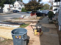 Paving tile installation